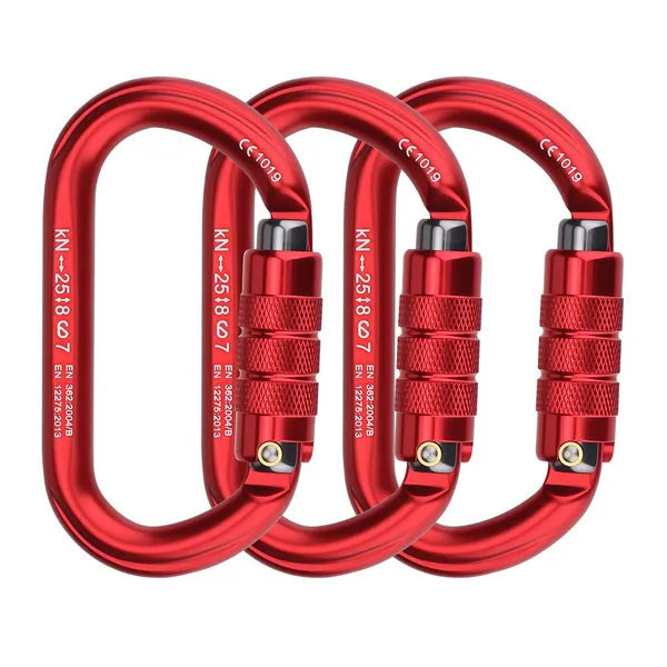 CE 25KN Heavy Duty Auto Safety Lock Outdoor Mounterring Climbing Carabiner Cilps O Shape Auto Master Hooks,Climbing Hook,Quick Hook, Safety Hook