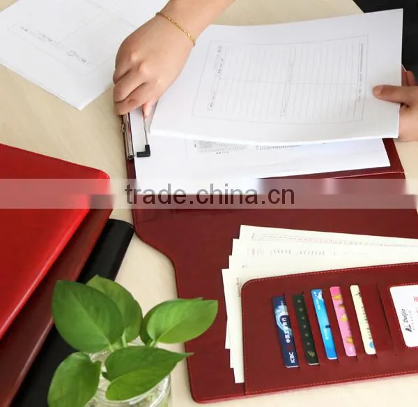 4 Colors Customizable PU Leather Double Sided Clip Board for Office Gift Supplier's Choice photo-5