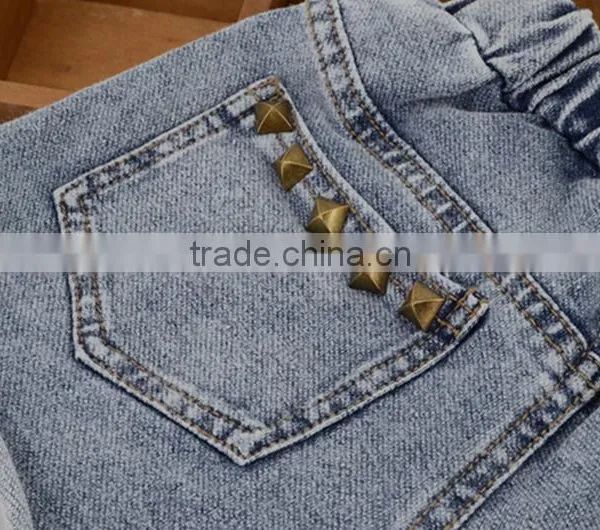 Wholesale Fashion Korean Baby Girl Clothes 2016 New Summer Girl Short Jeans Lovely Little Girl Metal Rivets Pocket Jeans photo-5