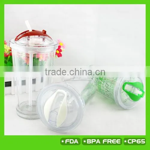 16oz Double Wall Plastic Cup With Dome Lid and Straw ,NEW PRODUCT
