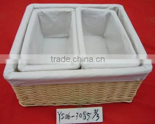 Inexpensive Willow Storage Basket With Liners