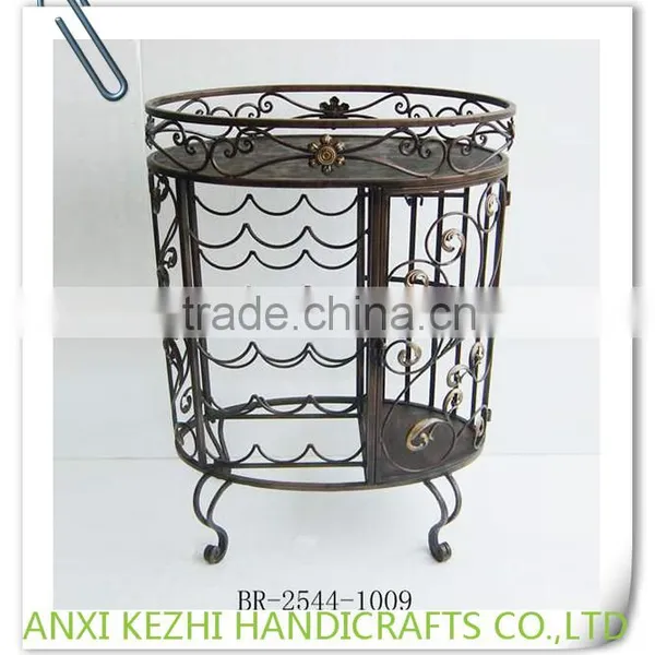 LC-95087 Unique Metal Red Wine Bar Cabinet With Marble Top photo-6