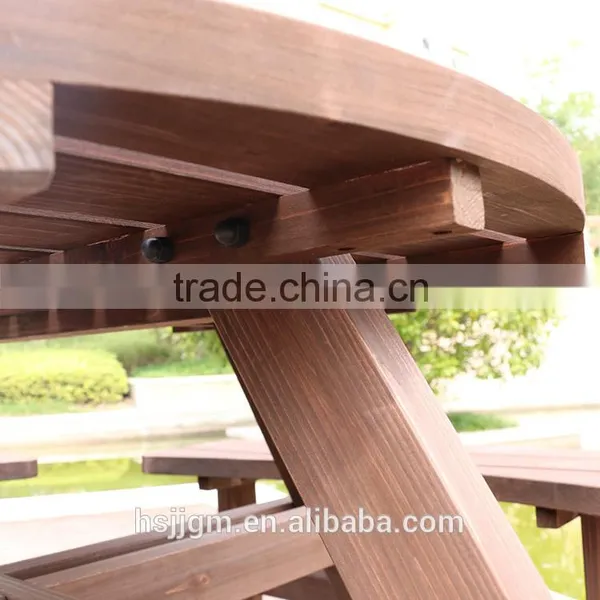 Outdoor Wooden Antique Picnic Table photo-4