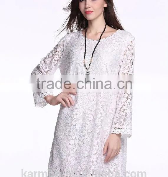 Any Size Delicate Lace Loose Dress Casual Dress Plus Size Dress photo-3