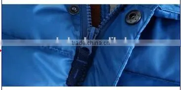 2014 New Style Kids' Long Down Jacket With Fur Hood Blue Color Kids Warm Jacket Long Down Coat photo-3