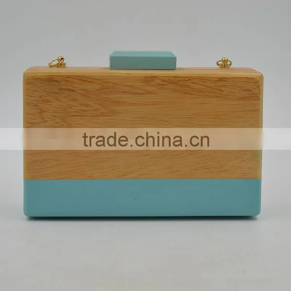 New Fashion Women Wooden Bag Box Bags Female Wood Clutch Bag Ladies Handbag Small Day Clutch Hollow Out Evening Bags