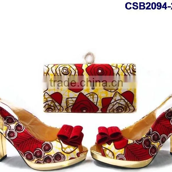 CSB2094 Lovely Elegant Newest Design Pink/green Shoes& Bags for Woman Sandals With High Heels Matsh Bags Wedding /party Shoe photo-2