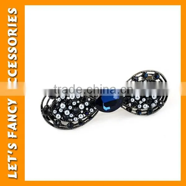 PGHD0335 Boutique Retro Hair Accessory Metal Rhinestone Hair Claw Clips photo-4