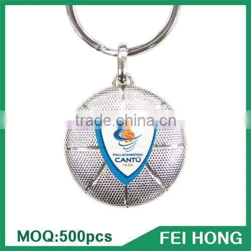 Wholesale Bulk Metal Two Sided Basketball Personalized Key Ring photo-2