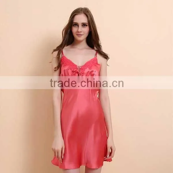 2015 Newest Style Fashion 100% Sexy Silk Nightwear Women Wholesale China photo-2