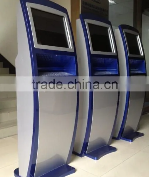 Stand-alone Checkout Kiosk With Bill Acceptor / Self Check-in Kiosk With Biometric Fingerprint Reader