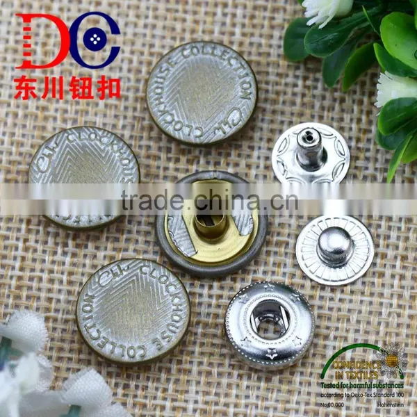 15MM Casual Fastener Twill Design Press Metal Snap Button for Casual Clothing photo-2