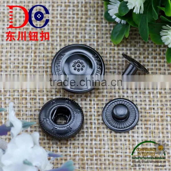 Gun Metal Garment Accessory Custom Logo Snap Button for Leather Jacket photo-3
