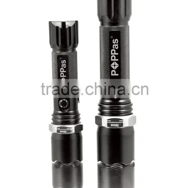 POPPAS T824 Hot Sales Police Zoom Led Flashlight Rechargeable Ipx5 Waterproof Flashlight Torch photo-2
