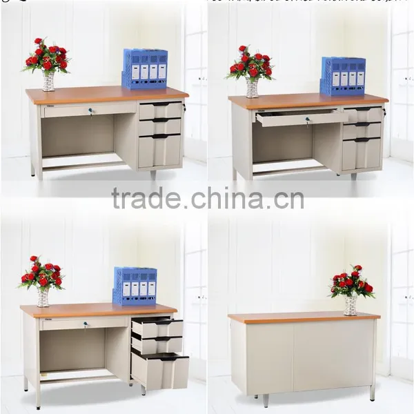 Factory Direct Furniture Metal Office Computer Steel Table With Three Drawers/steel Table photo-2