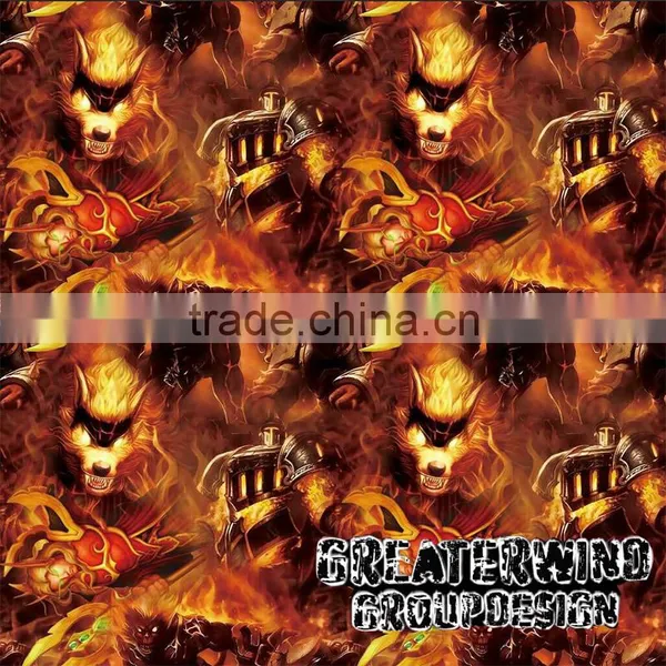 2016 Width 100cm GWR081 Flaming Skull Pattern Hydrographics Film Pva Water Transfer Printing Film photo-4