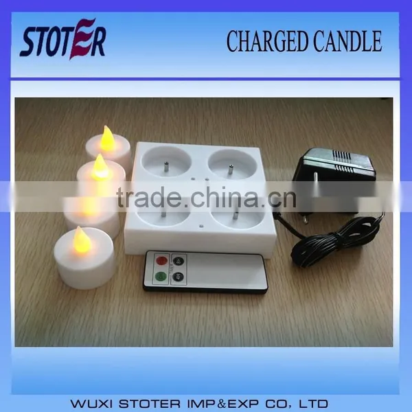 Rechargeable Tea Light Candle With Cup ,inductive Charging Led Candle photo-3