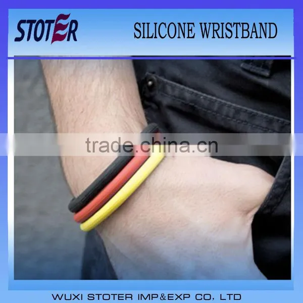 Silicone Bracelet in Belgium Flag Colour for 2014 Brazil World Cup