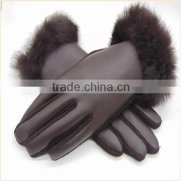 2016 China Hot Sale Black/Brown/Red Tight PU Leather Cycling Hand Gloves photo-2