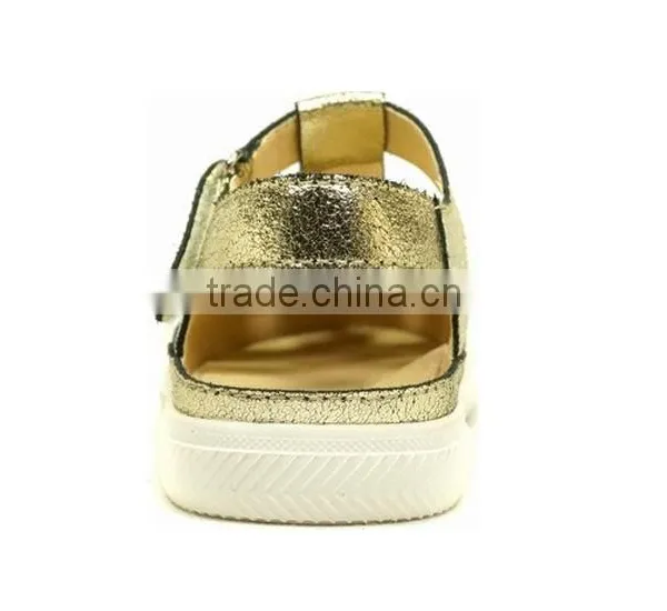 2016 Summer Beautiful Girls Closed Sandals With Gold Genuine Leather photo-5