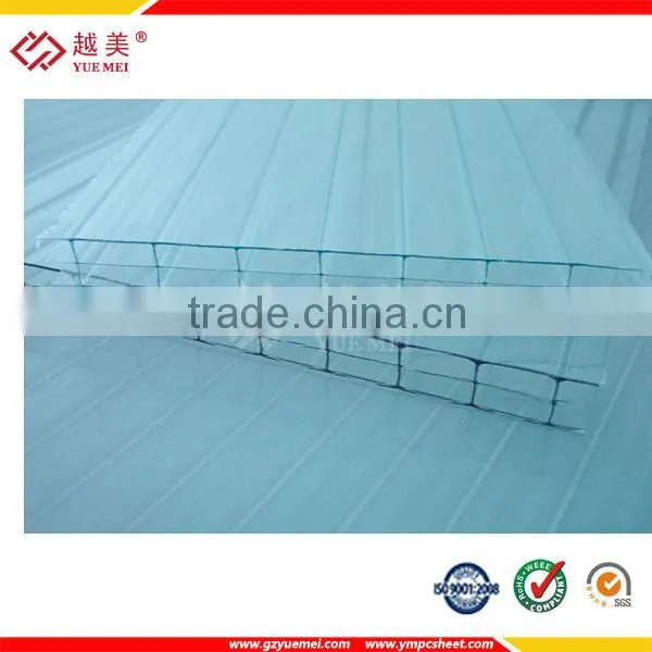 Guangzhou Manufacture Yuemei Grade A Lexan Triple Wall Polycarboante Sheet for Indoor Partition of Office