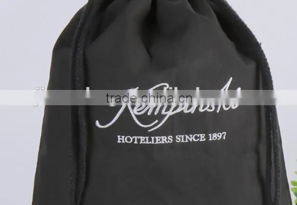 Shoe Bag Black Cotton Drawstring Bag photo-3