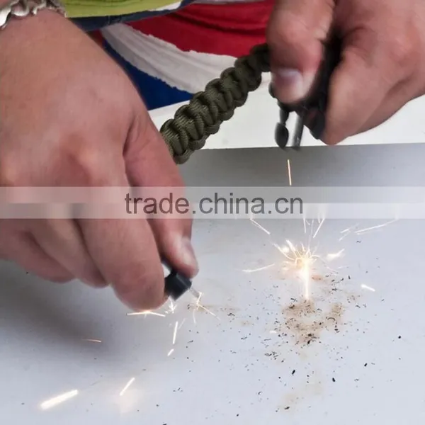 2016 Hot Sale Paracords Bracelet With Flint Fire Starter /whistle/campass photo-3