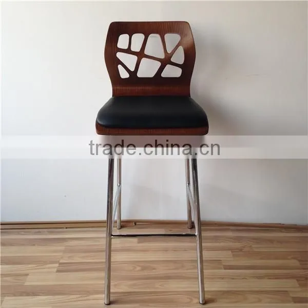 New Commercial Furniture General Use Bar Stool High Chair With Black PU Leather Upholstery photo-2