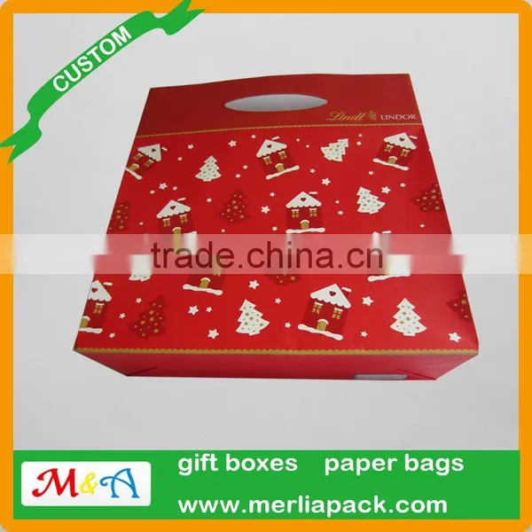 Chocolates Carrier Bags Hot Cafe Candy Die Cut Handle Paper Packaging Euro Totes Bags photo-3