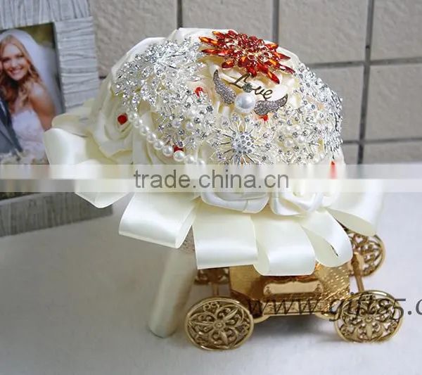 Handmade Large Bridal Wedding Brooch Bouquet photo-3