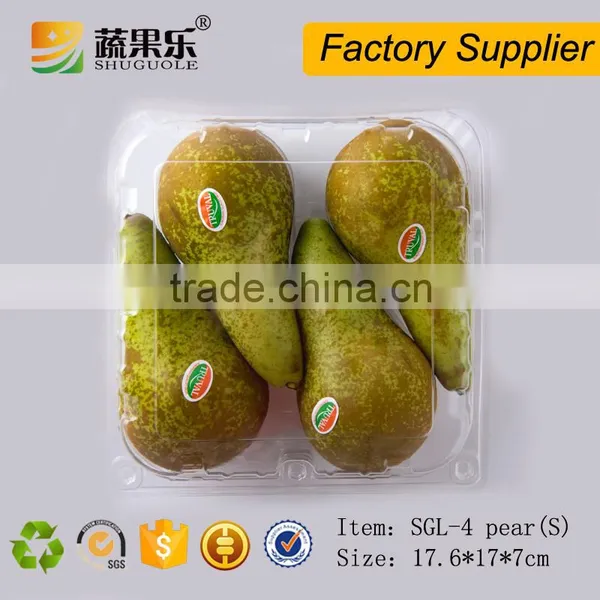 Disposable PET Plastic 4pcs Pear Fruit Packing Box photo-2