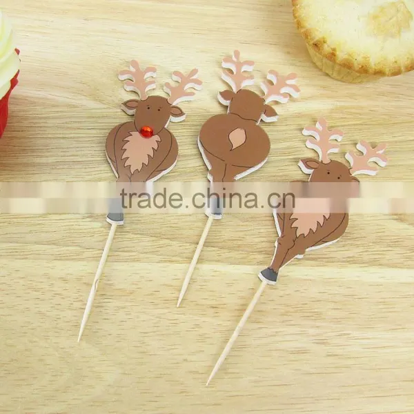 12 Rudolph Reindeer Cupcake Toppers Pick photo-2