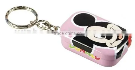 Rectangle tin kids cartoon key chain ring box