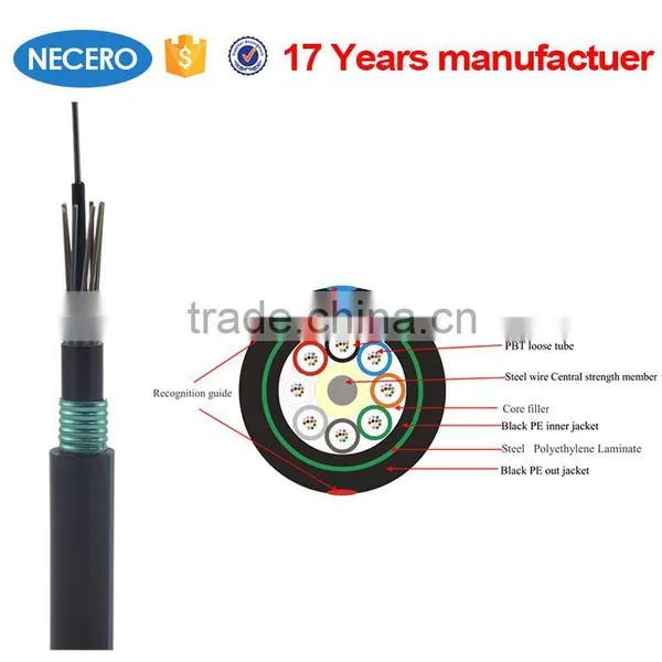 GYTY53 2016 Hot Selling Sinlge Mode 6 Core Underground Fiber Optic Cable From China Vendor