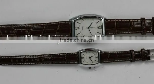 Special Rectangular Crozzling Twin Watches Emulational Leather Watches for Valentines