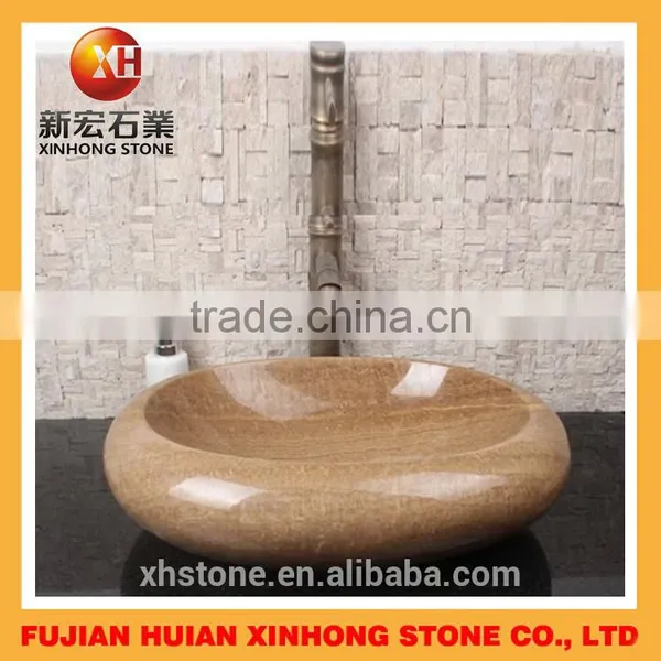 Beige Color Flower Shape Smarble Stone Basin photo-6
