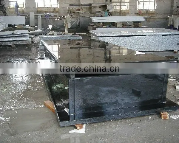 Man Carved Shanxi Black Granite Tombstone Polished photo-3