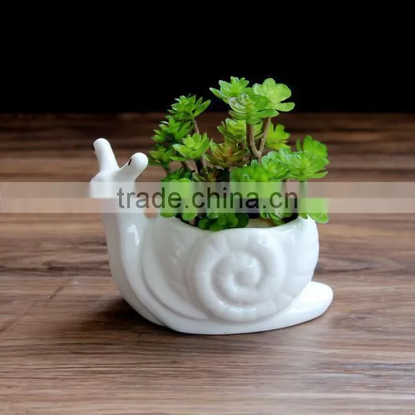 New Style Creative Cute Animal Shape Ceramic Flower Pots for Succulents With Hole photo-2
