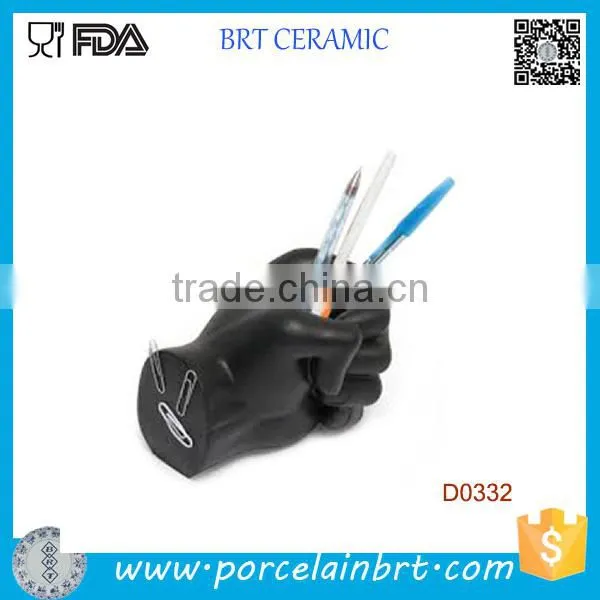 Wholesale White Hand Shape Ceramic Pen Container photo-2