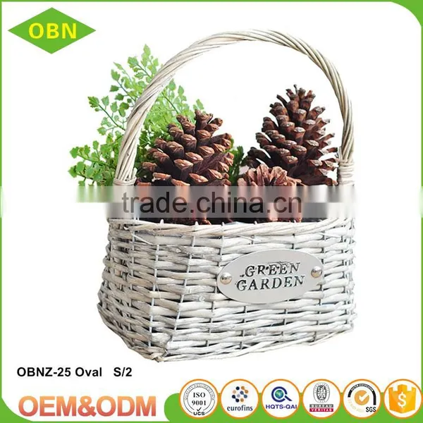 China New Design Wholesale High Quality Custom Hanging Wicker Flower Girl Basket photo-4