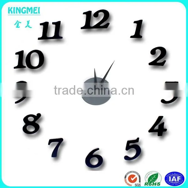 Christmas Unique Custom Made Home Decoration Black Face Acrylic Wall Clock photo-3