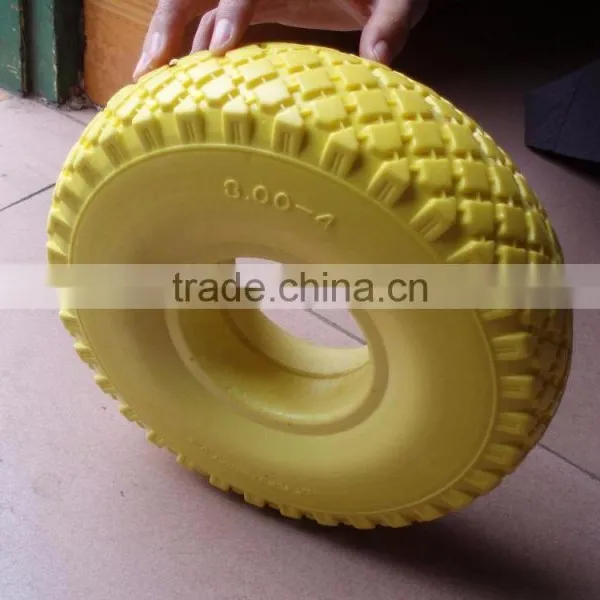 pu Wheel 3.00-4 Solid PU Foam Wheel 3.00-4, PU Solid Wheel Barrow Tire 300-4 photo-2