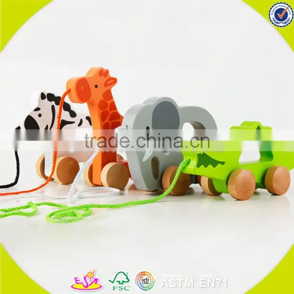Wholesale Popular Wooden Animal Drag Toys New Creative Animal Wooden Drag Toys W05B085 photo-4