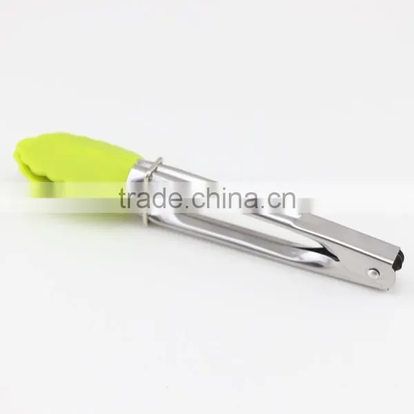 Fresh Silicone Stainless Steel Food Tongs Kitchen Tools, 7 Inch photo-2