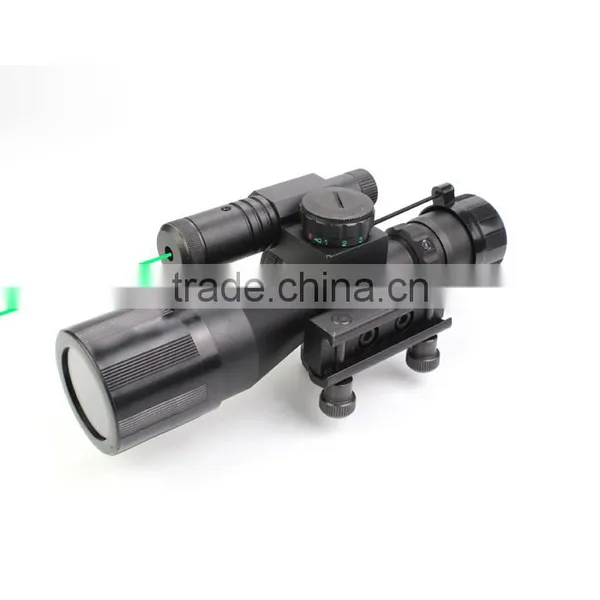 Compact 2.5-10X40 Riflescope Red Green Mil-Dot Reticle Attached Green Laser With Standard Weaver Rail Mount photo-6