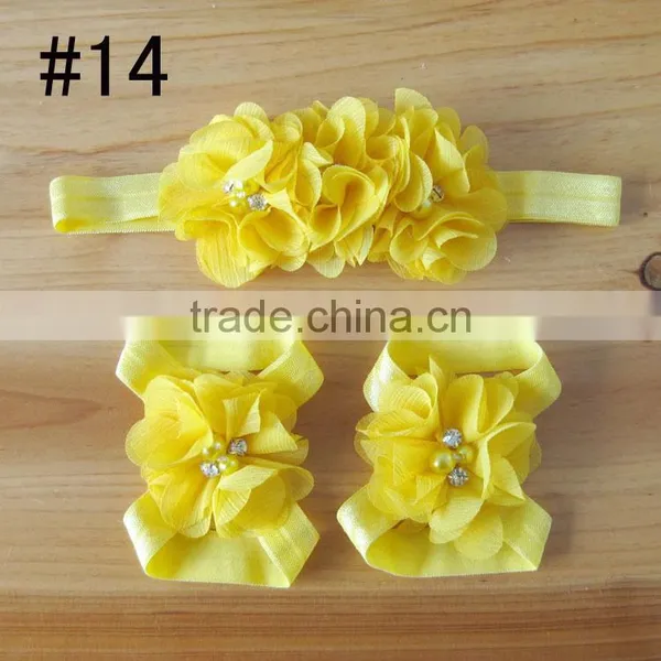 Fabric Flower Headband for Kids Hair Accessories, Foot Flower Band for Baby Girl photo-2