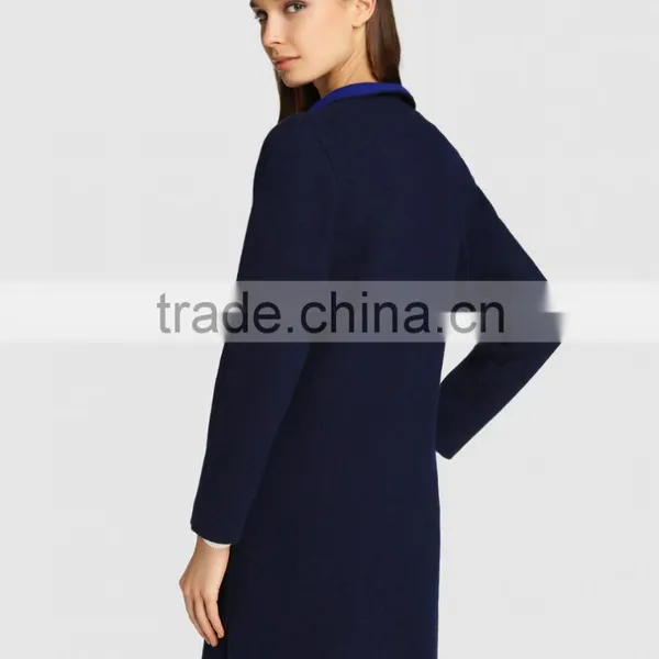 Double Women Coat Roberto Verino in Navy Blue Color Coat Model Long Jackt Coat Wgholesale Custom Clothing OEM photo-3