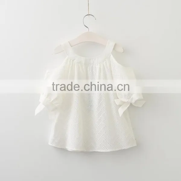 High Quality Girls off Shoulder Tops and Blouses With Bow Half Sleeves photo-2