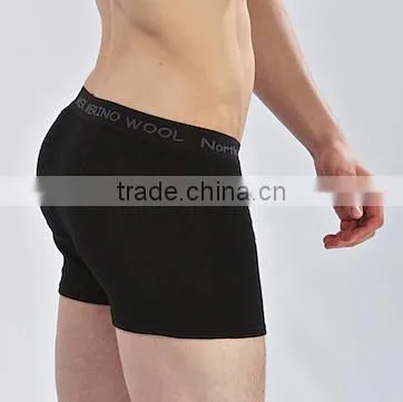 100% Merino Wool Black Man Women Underwear Boxer Short Brief photo-2