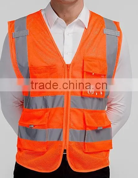 2017 Reflective Safety Vest Orange Security Vest Safety Vest photo-3